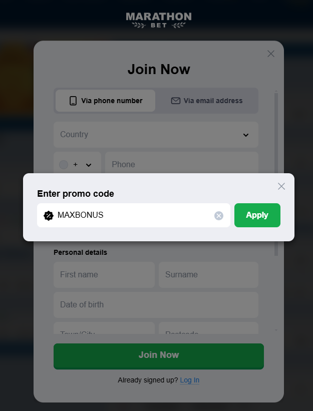 Marathonbet Promo Code